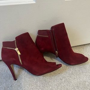 Marc Fisher- Red Suede Heeled Booties